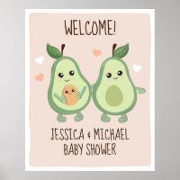 Avocado Holy Guacamole Baby Shower  Poster