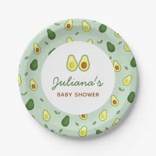 Avocado Holy Guacamole Green Baby Shower  Paper Plate