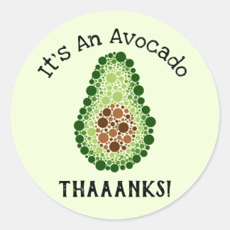 Avocado In Dots Classic Round Sticker