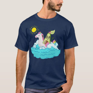 Avocado In The Unicorn Swim Ring At The Sea Girl T-Shirt