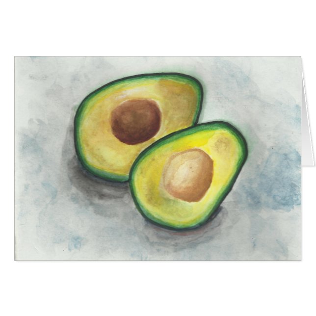 Avocado in Watercolor (Front Horizontal)