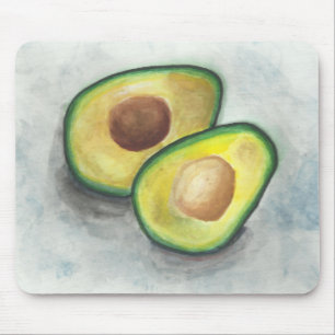 Avocado in Watercolor Mouse Mat