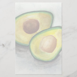 Avocado in Watercolor Stationery
