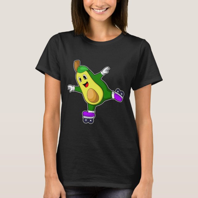 Avocado Inline skating Roller skates T-Shirt (Front)