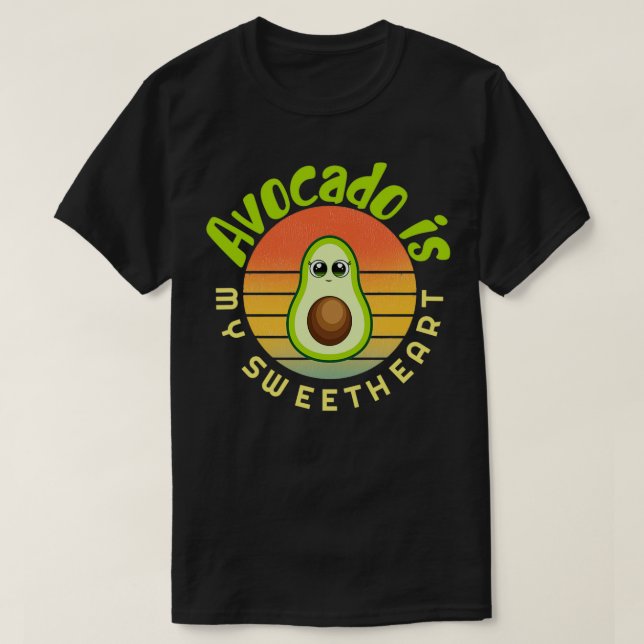 Avocado is my protein Avocado Gift Vegan Vegetaria T-Shirt (Design Front)