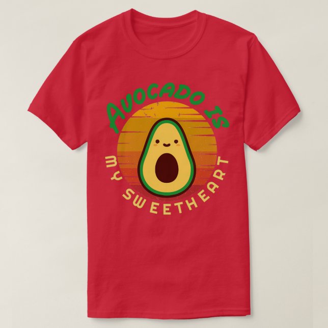 Avocado is my sweetheart Avocado Gift Vegan Vegeta T-Shirt (Design Front)