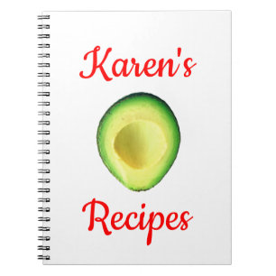 Avocado Karen's (Name) Recipes Spiral Notebook