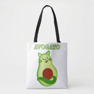 Avocado Keto Kitty Cat Winking At You Tote Bag