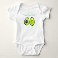 Avocado Kids Text Vegan Food Healthy Fruit Baby B