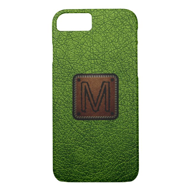 Avocado Leather Look Monogram Case-Mate iPhone Case (Back)