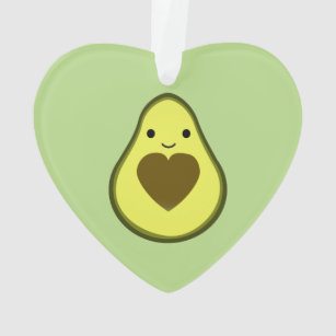 Avocado Love Cute Avocado with a heart Pit Ornament