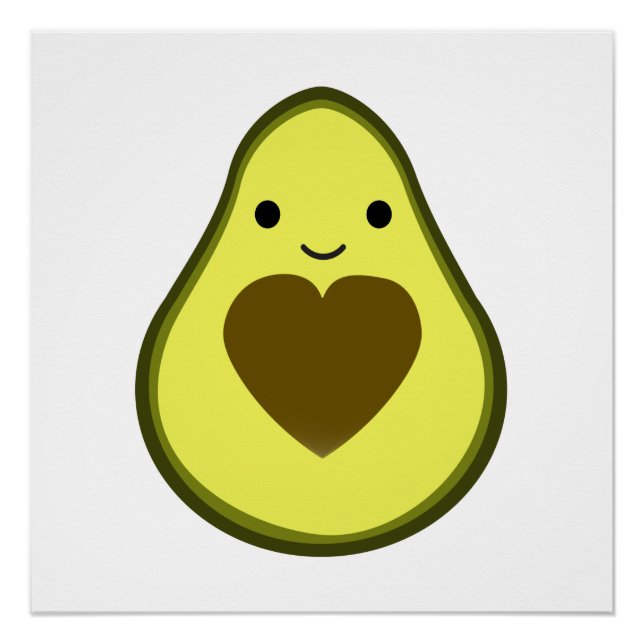 Avocado Love Cute Avocado with a heart Pit Poster (Front)