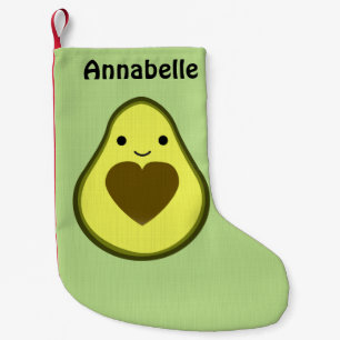 Avocado Love Cute Avocado with a heart Pit Small Christmas Stocking