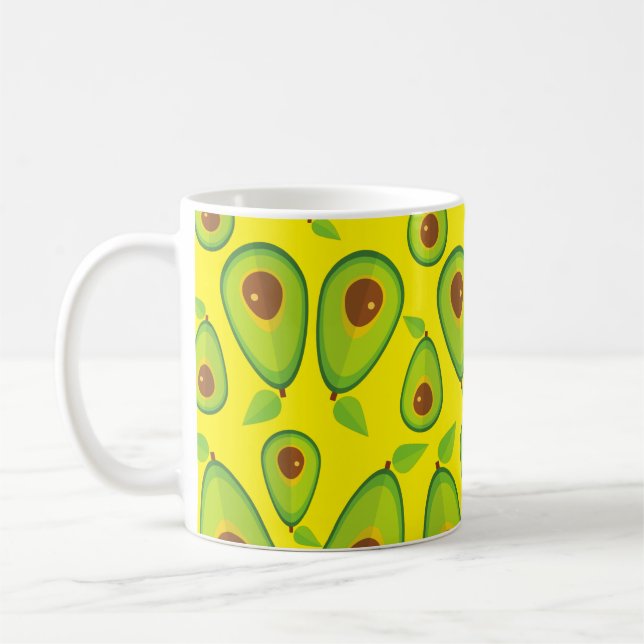 Avocado Love Pattern - Tasty Avocado Lover  Coffee Mug (Left)