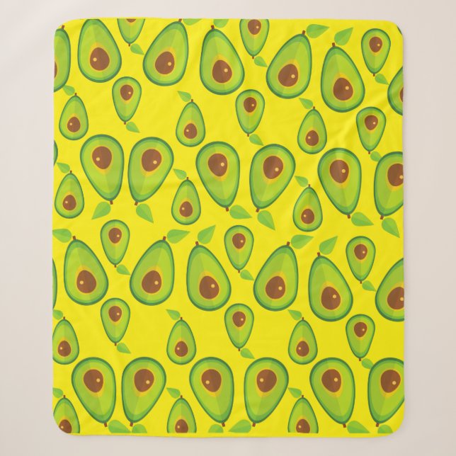 Avocado Love Pattern - Tasty Avocado Lover  Sherpa Blanket (Front)