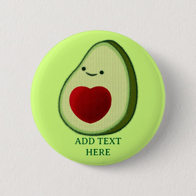 Avocado Lover Cute Cartoon  6 Cm Round Badge (Front)