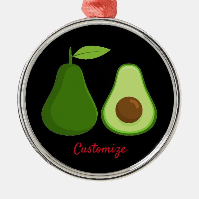 Avocado Lover Design Thunder_Cove Metal Tree Decoration (Front)
