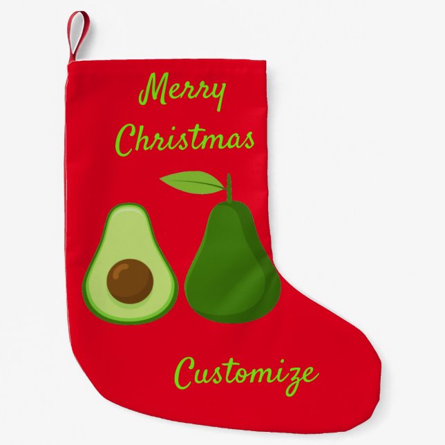 Avocado Lover Design Thunder_Cove Small Christmas Stocking (Front)