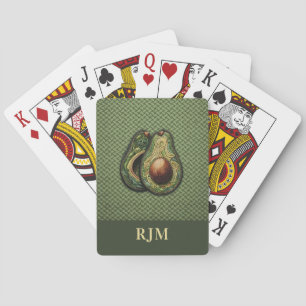 Avocado Lover Faux Embroidery Playing Cards
