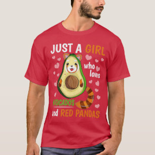 Avocado Lover Girls Chinese Animal Cute Red Panda T-Shirt