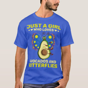Avocado Lover Girls Cute Insect Butterfly T-Shirt
