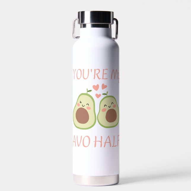 Avocado lovers-You're my avo half-Water Bottle. Water Bottle (Front)
