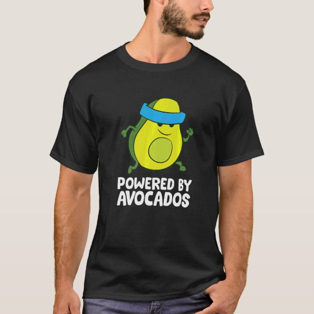 Avocado Marathon Running Avocado Powered By Avocad T-Shirt (Front)