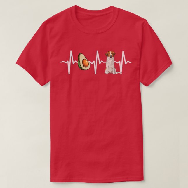 Avocado Nederlandse Kooikerhondje Heartbeat Dog Lo T-Shirt (Design Front)