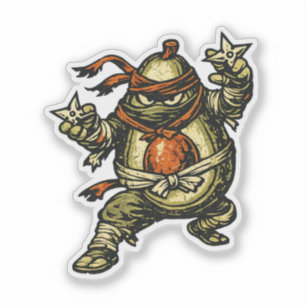 Avocado Ninja — Funny Fruit Warrior Retro Japanese