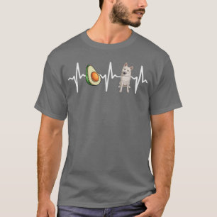 Avocado Norwegian Buhund Heartbeat Dog Lover  T-Shirt