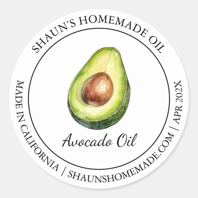 Avocado Oil Modern label (Front)