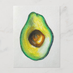 Avocado Oil Pastel Drawing Original Artwork Postcard