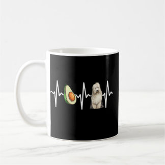 Avocado Old English Sheepdog Heartbeat Dog  Coffee Mug