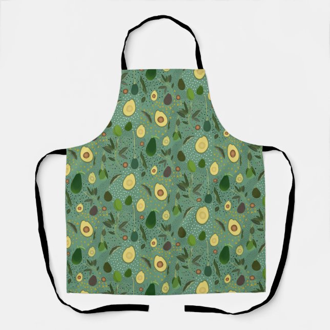 Avocado Party Pattern Apron (Front)