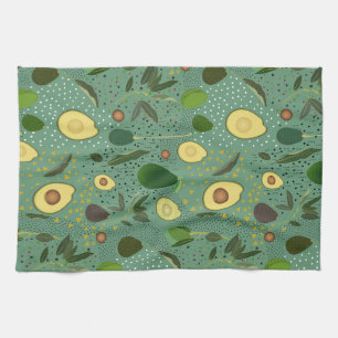 Avocado Party Pattern Tea Towel