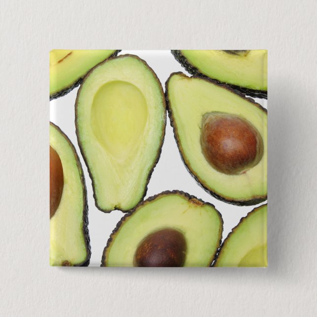 Avocado Pattern 15 Cm Square Badge (Front)