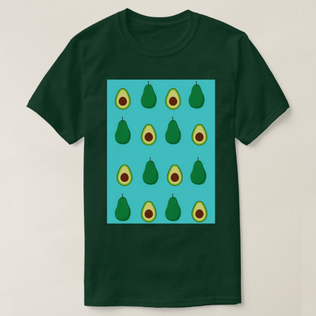 Avocado pattern Blue T-Shirt (Design Front)