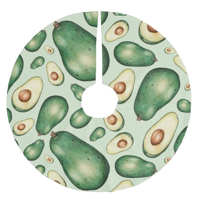 Avocado Pattern Brushed Polyester Tree Skirt (Front)