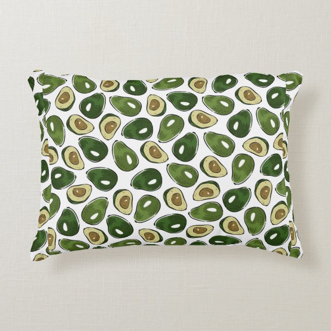 Avocado pattern decorative cushion (Front)