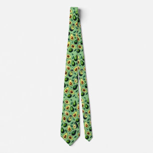 Avocado Pattern Green Yellow Colorful Tie