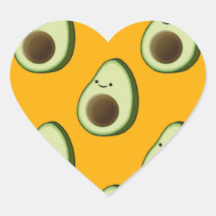 Avocado Pattern Heart Sticker