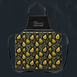 Avocado Pattern Personalised Kitchen  Apron<br><div class="desc">Repeat pattern avocado custom name option. Add your own name for a unique apron.</div>