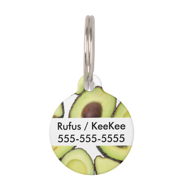 Avocado Pattern Pet Tag (Front)