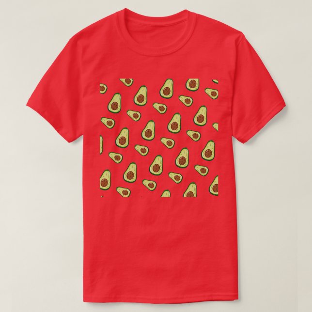 Avocado Pattern Print T-Shirt (Design Front)