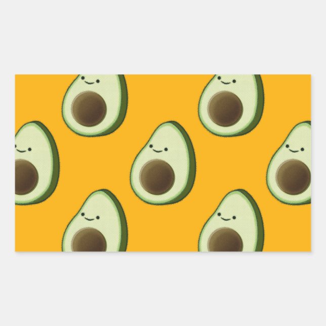 Avocado Pattern Rectangular Sticker (Front)