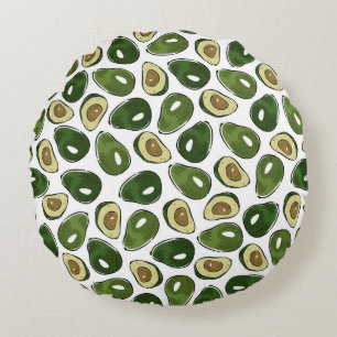 Avocado pattern round cushion