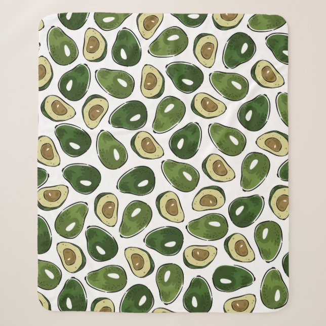 Avocado pattern sherpa blanket (Front)