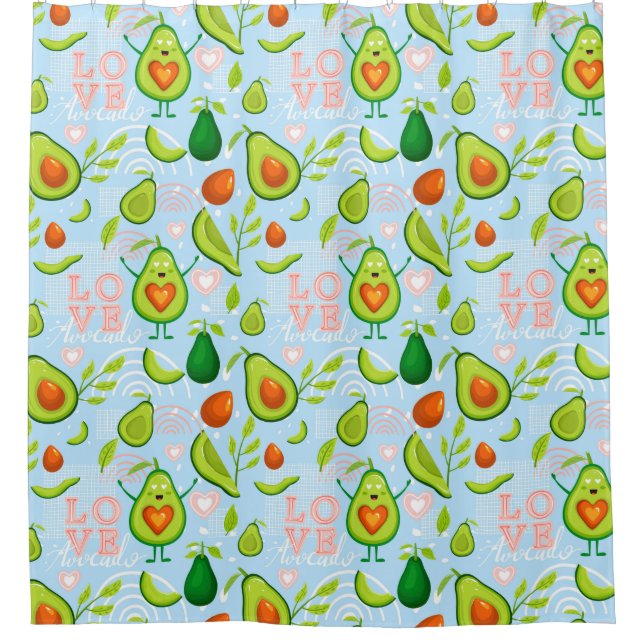 Avocado Pattern Shower Curtain (Front)