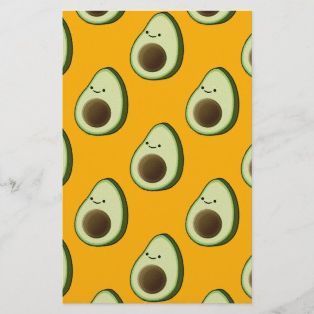 Avocado Pattern Stationery (Front)