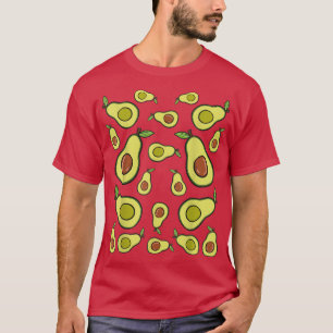 Avocado Pattern with Healthy Sliced Avocados T-Shirt